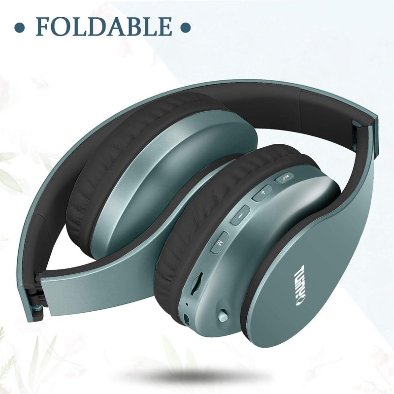 TUINYO Wireless Headphones Over Ear, Bluetooth Headphones with Microphone, Foldable Stereo Wireless Headset- Silver Blue - Image 4